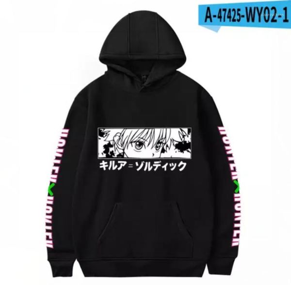 

men's hoodies & sweatshirts anime x sweatshirt hisoka men/women harajuku hoodie pullovers boys girls black hoody