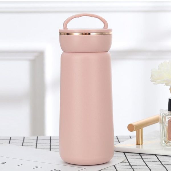 

water bottles 380ml vacuum insulated bottle with handle reusable stainless steel flask wide mouth leak proof travel mug coffee cup f