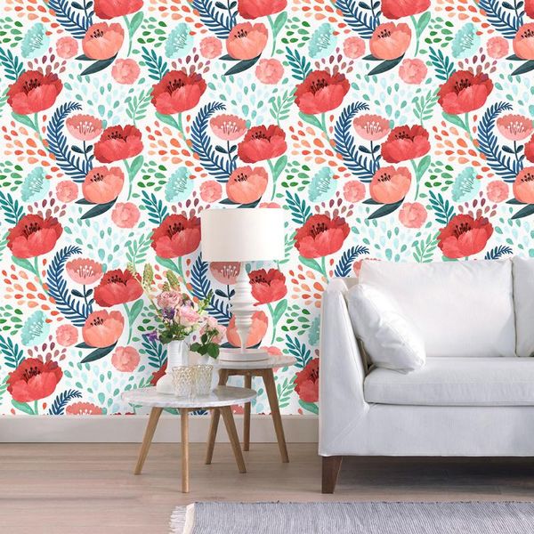 

wallpapers peony floral peel and stick wallpaper removable waterproof self adhesive wall sticker bedroom kidroom decorative