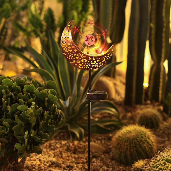 

lawn lamps led solar energy light wrought iron hollow out moon windmill lamp for outdoor courtyard garden decoration