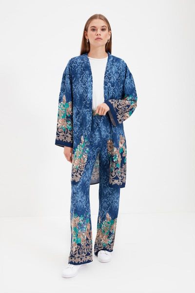 

women's jackets trendyol patterned kimono & kaftan tctss21kk0008, Black;brown