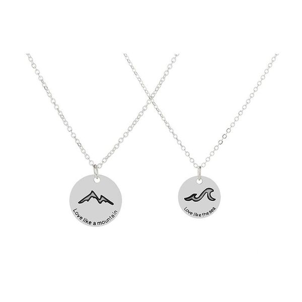 

chains luxury s925 original design sterling silver mountain alliance eacher couple necklace men and women simple fashion chain set