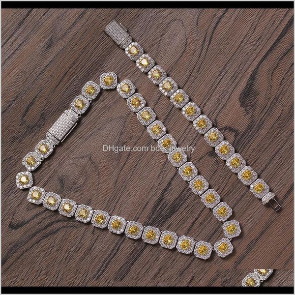 

tennis, graduated necklaces & pendants jewelry12mm wide hip hop claw setting cz stone bling iced out square link chain necklace for men rapp, Black
