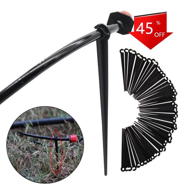 

watering equipments 50 pcs 1/4 inch hose bracket garden drip "c" shape fixed stems holder irrigation pipe inserting ground