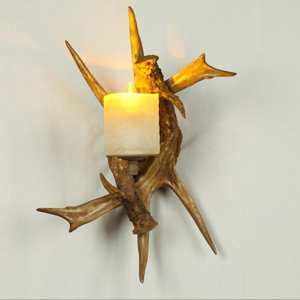 

wall lamp american vintage antler restaurant cafe study bar retro decoration sconce staircase aisle mounted light