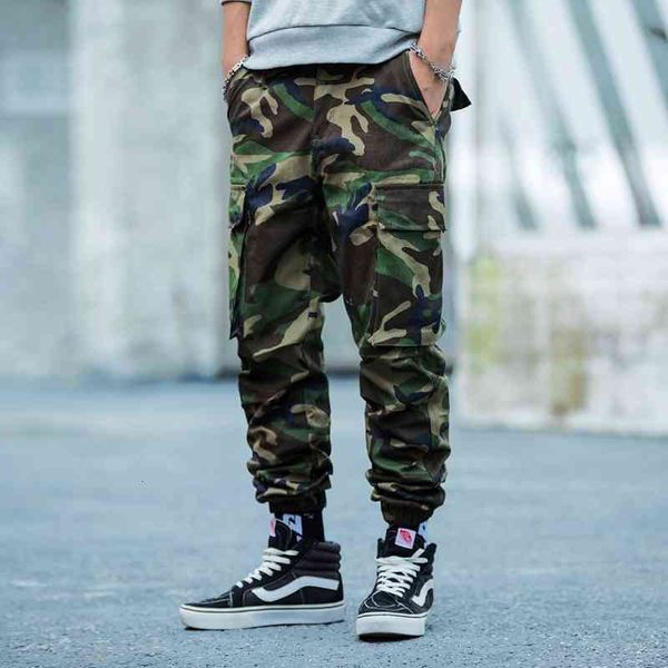 

men's jeans streetwear designer fashion loose fit big pocket casual hip hop cargo pants military camouflage joggers overalls 4kgq, Blue
