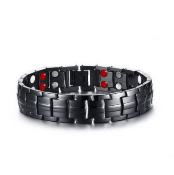 

bangle titanium steel magnet black men's bracelet magnetic health