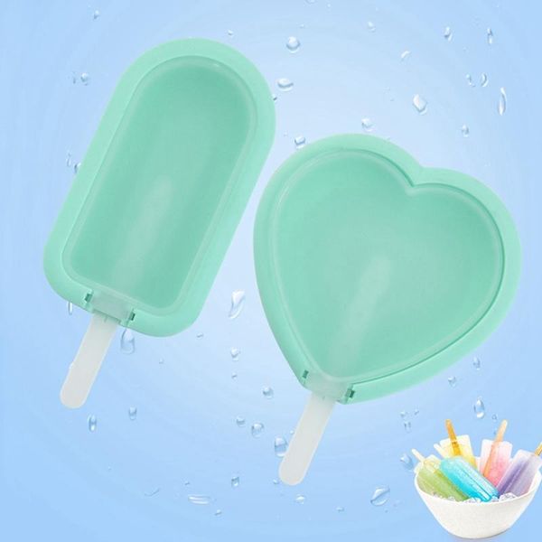 

silicone popsicle mold diy heart ice cream with stick & lid dessert er fruit juice maker baking moulds