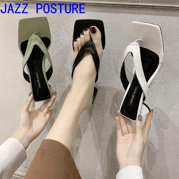 

ladies slippers flip-flops high heels 2021 summer comfortable casual fashion open-toed beach shoes w062, Black