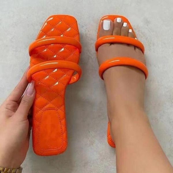 

flat slides fashion women's outdoor slippers open toe comfortable pu leather sandals 36-43 zapatillas mujer casa, Black