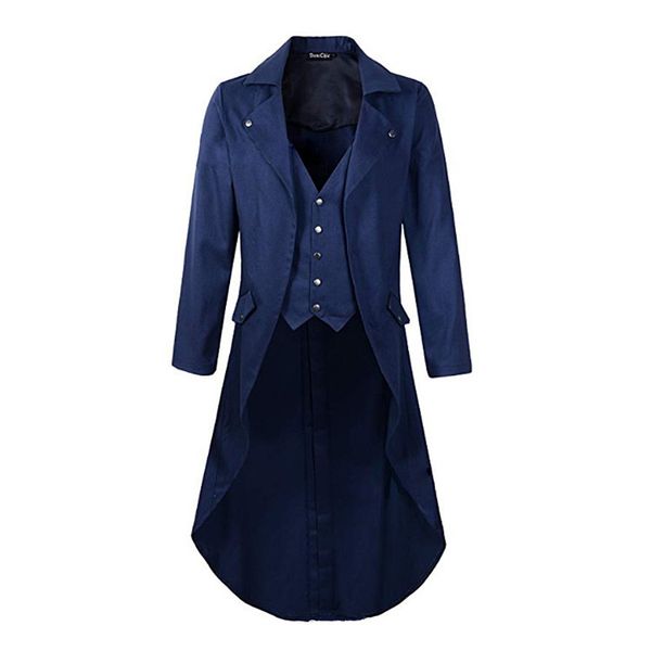 

fashion suits 2021 men's medieval clothing mid long punk tuxedo, White;black