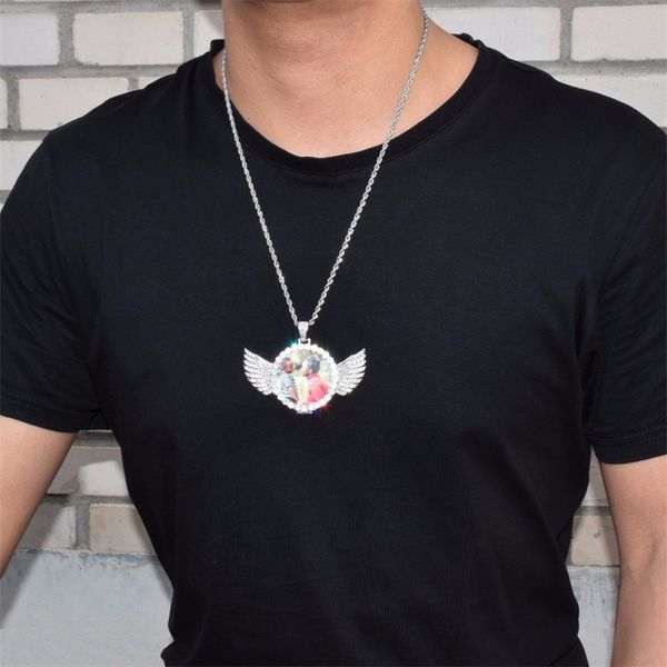 

custom made p with wings medallions necklace & pendant rope chain gold silver color cubic zircon men's hip hop 72 k2