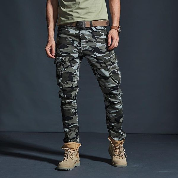 

men's pants wimilous cargo trousers loose straight leg multi-pocket overalls outdoor casual trendy, Black