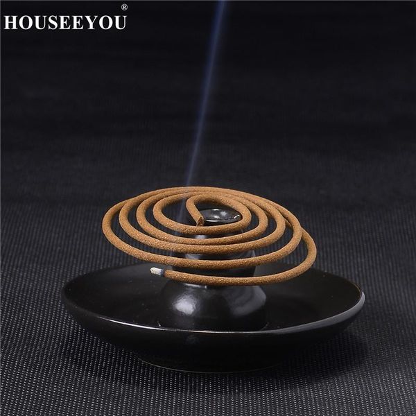 

sachet bags houseeyou multipurpose black ceramic church gourd assuaging calming backflow coil incense burner smoke holder plate home decor
