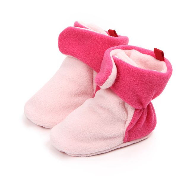 Bebê berço primeiro caminhantes infantil sapatos sapatos quentes de algodão maciço de algodão não-deslizante macio recém-nascido