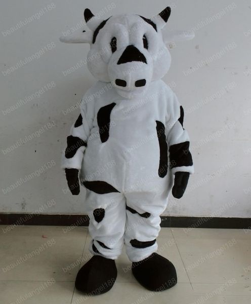 Halloween branco láctea vaca mascote traje de alta qualidade personalizar cartoon pelúcia animal anime caráter caráter adulto tamanho Natal carnaval fantasia vestido