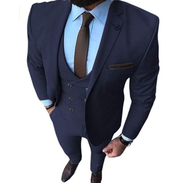 

men's suits & blazers suit 3 piece army green lapel collar double breasted business boutique slim for wedding tuxedo blazer+pants+vest, White;black