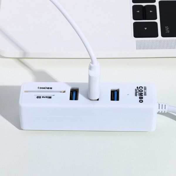 

hubs portable type-c otg usb 3.0 hub 480mbps high speed 2 in 1 3-port splitter with tf sd card reader for tablet pc laptop