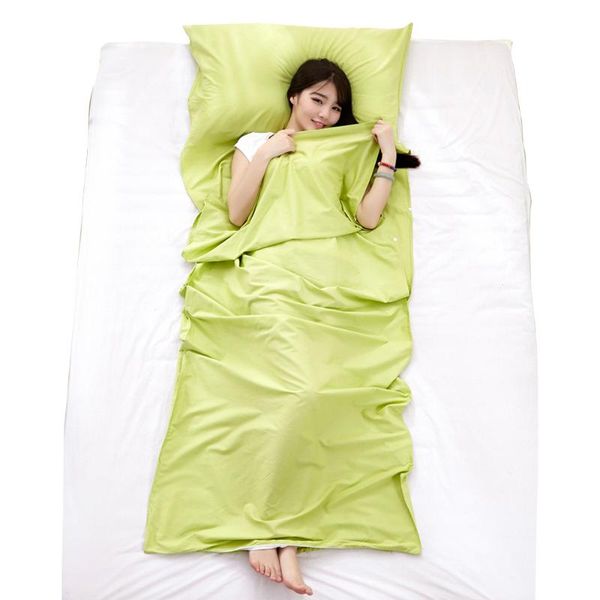 

portable cotton sleeping bag solid color ultralight sleeping-bag envelope bags for camping tourism
