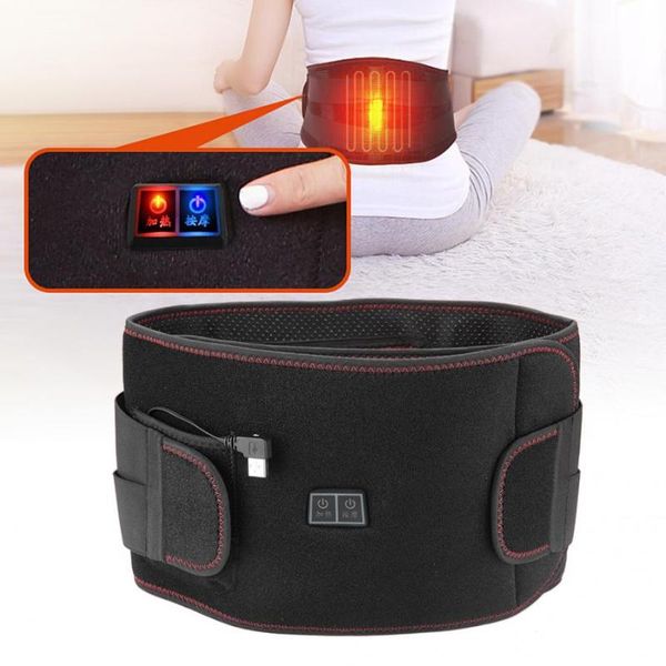 

test electric heat therapy infrared vibration compress waist pain relieve belt heating massagers