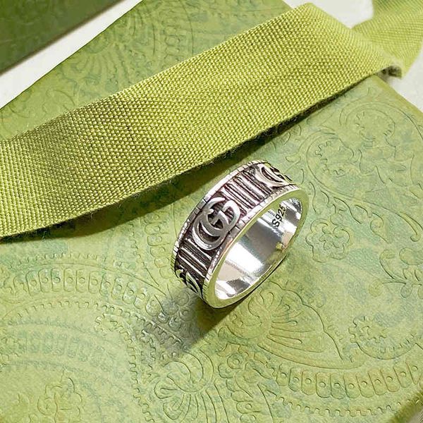 

design jewelry double men's index finger single noble old minority couple brass female ring, Silver