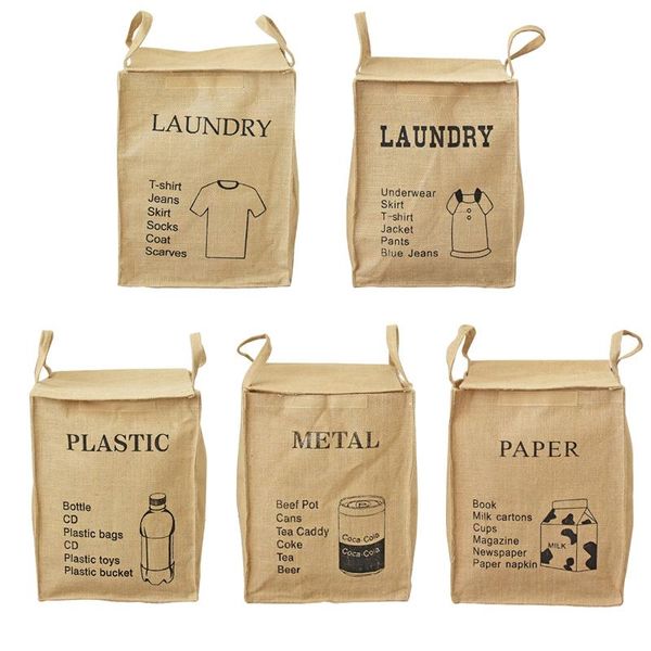 

storage bags 30*28*40cm linen clothing laundry basket home square box multifunction sundries classified bag organizer