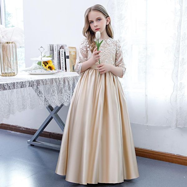 

girl's dresses wedding party princess dress sleeveless children clothing birthday, Red;yellow