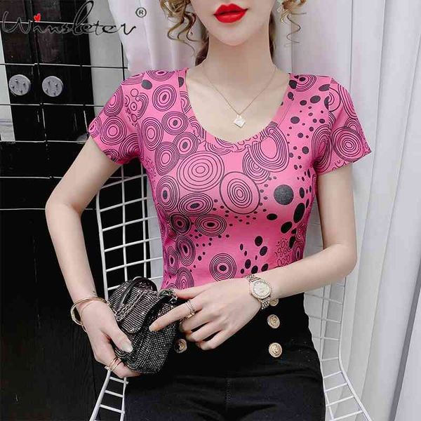 

women's t-shirt summer european style slim fashion print street women casual bottoming shirt all match tees t13926a smx9, White