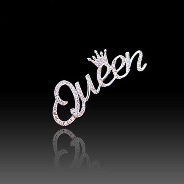 

fashion personality creativity queen crown versatile brooch accessories, Gray