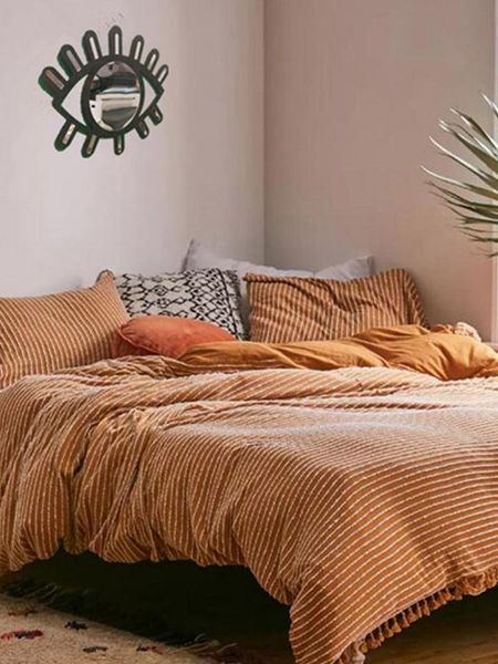

mirrors eye shape decorative mirror rattan innovative art decoration round makeup dressing bathroom wall hanging crafts