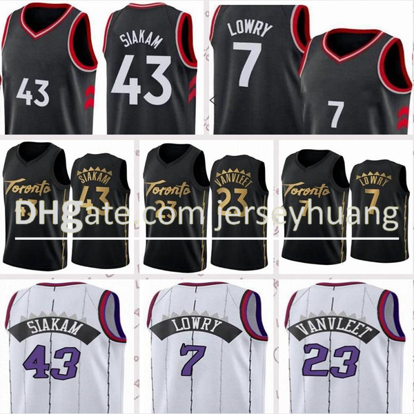 

2021 vintage men retro basketball jersey kyle 7 lowry shirts fred 23 vanvleet pascal 43 siakam black blue white red, Black;red
