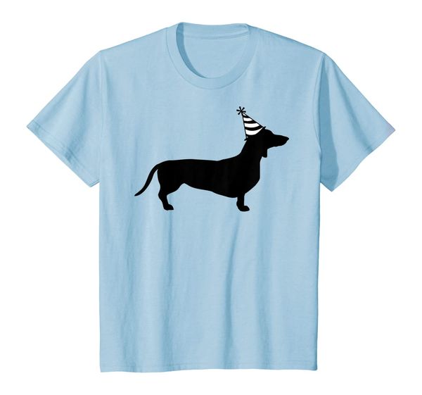 

kids dachshund birthday wiener dog party tee shirt, White;black