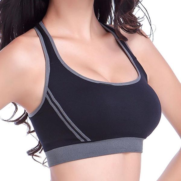

1pcs quick dry padded sports bra,women wireadjustable fitness sport brassiere,push up seamless running yoga bra gym clothing, White;black