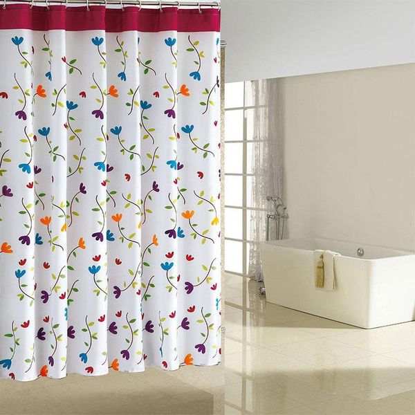 

shower curtains waterproof curtain mildew proof bath with hooks white floral home decoration bathroom products