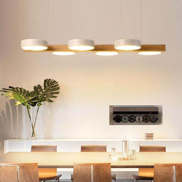 

ceiling lights nordic minimalist modern solid wood led dining pendant lamp lifting adjustable personalized creative bedroom living room