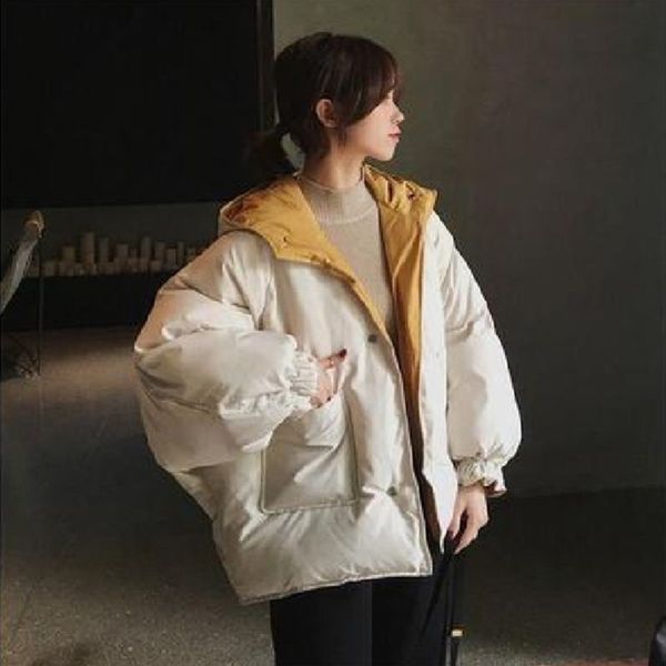 

net red style women short bread clothes version women's thickened leisure loose cotton winter, Black