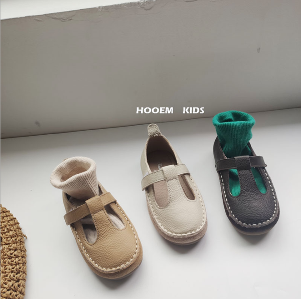 

korea style kids girls leather shoes spring autumn good quality soft 21-30 flat, Black;grey