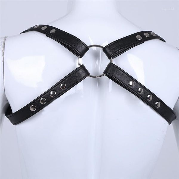

belts accessories fashion men body lingerie faux leather adjustable body chest harness bondage gay costume with press buttons1 542 t2, Black;brown