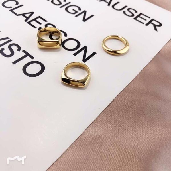 

wedding rings european cold metal wind designer simple gold ring 3 styles sizes bague anillos mujer anel aneis anelli women bisuteria, Slivery;golden