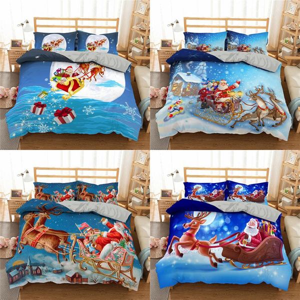 

bedding sets merry christmas duvet cover bedroom decoration print home textile set comforter quilt covers 2/3pcs with pillowcase