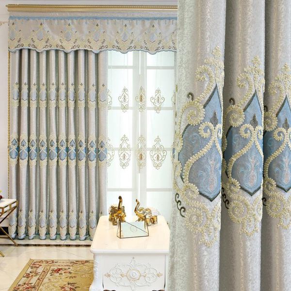 

curtain & drapes luxurious european chenille blackout curtains for living room bedroom kirchen jacquard embroidery fabric blinds