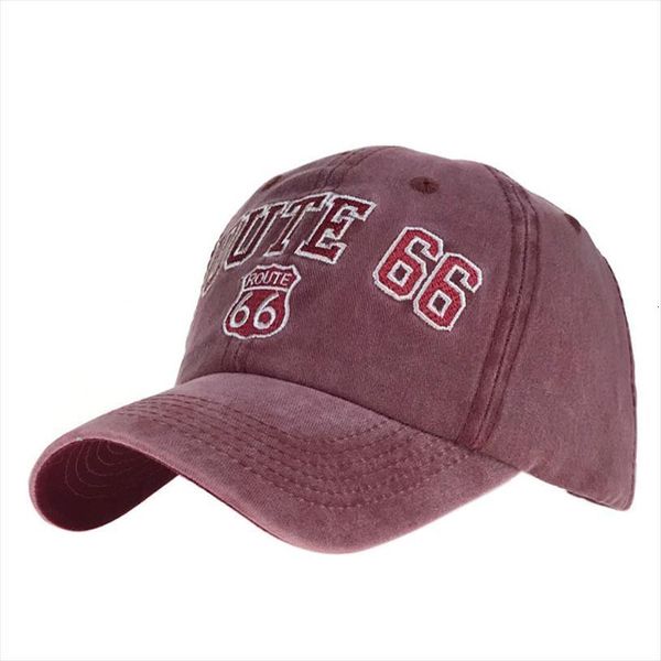 

washed cotton vintage route 66 embroidery baseball cap women men snapback caps good quality trucker hat dad casquette gorras, Blue;gray
