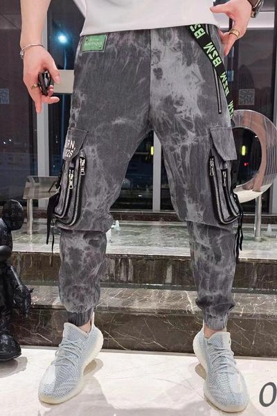 

pants men's spring pants, puppy handsome cargo tidy-slim and tidy-tight casual long all match, Black