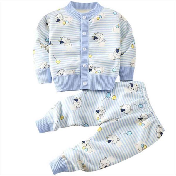 

kids boys thicken pajama sets cartoon o neck t shirt with pants baby girls autumn winter warm sleeping clothes, White