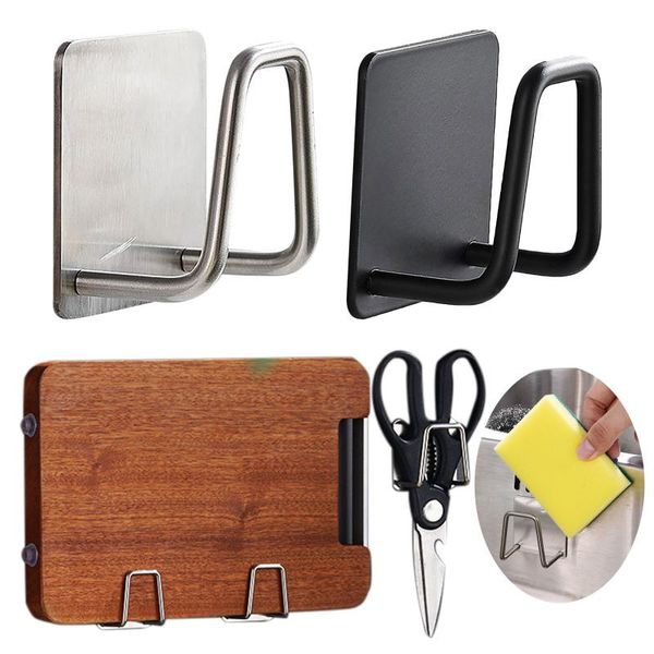 

kitchen storage & organization stainless steel sponges holder self adhesive sponge rack drain drying sink accessories organizer