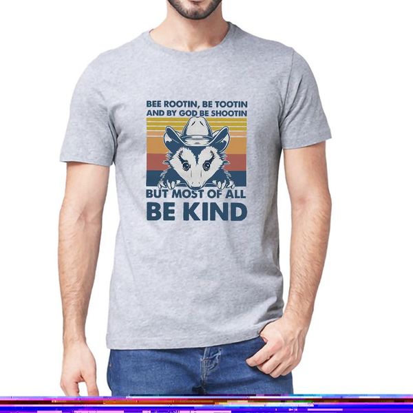 

men's t-shirts opossum bee rootin be tootin and by god shootin but most of all kind vintage inspired funny 100% cotton t-shirt tee, White;black