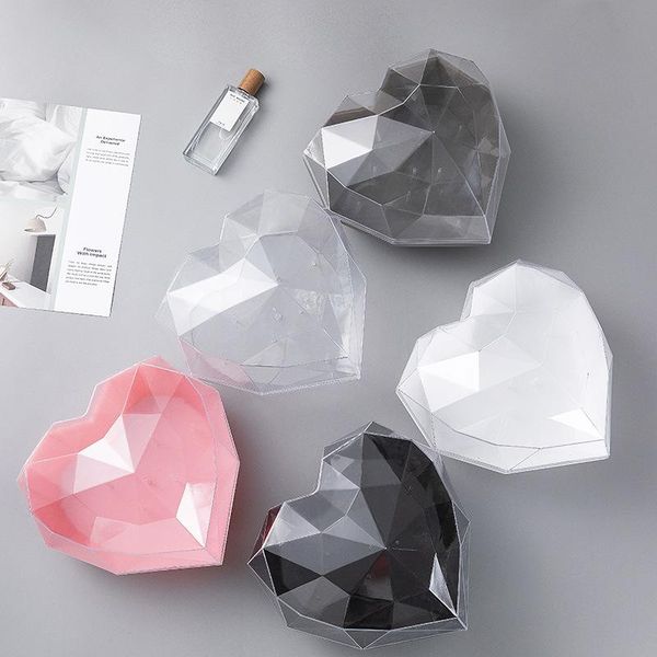 

gift wrap diamond heart flower box shape acrylic transparent preserved rose packaging