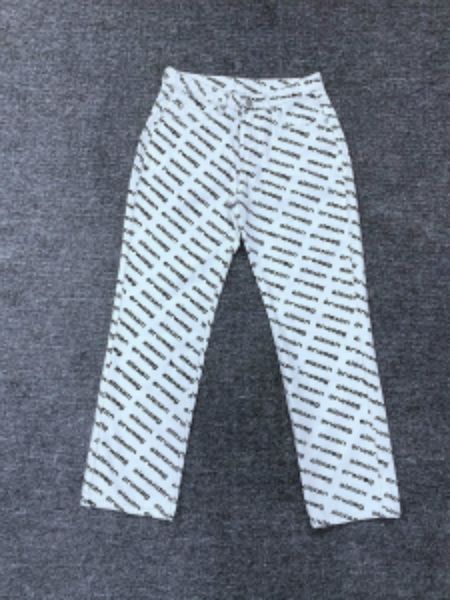

jean 2021 spring fashion classic brand luxry design versatile letter print all straight pants high waist denim jeans a2, Blue