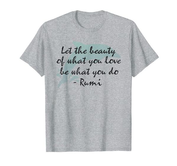 

rumi quote beautiful t-shirt with dolphin, White;black