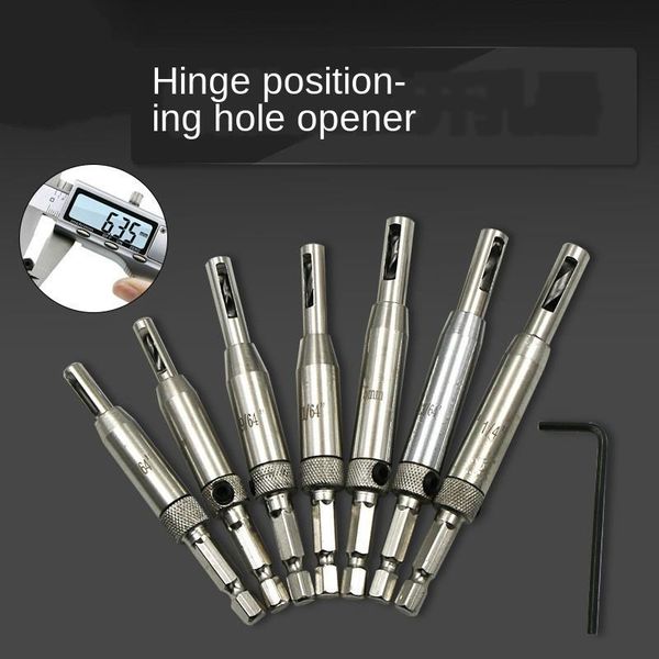 

4/7/8pcs hss self centering hinge center drill bits set door cabinet punch hole tool 5/64" 7/64" 9/64" 11/64" 13/64&quot